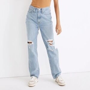 Madewell‎ Baggy Straight Jeans 26 Blue Earlhurst Wash Distressed Mid Rise Y2K